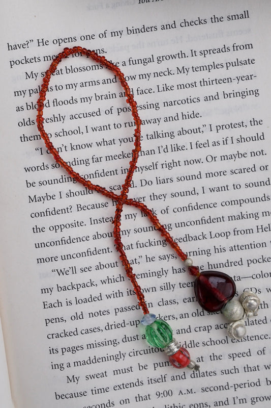 Red Glass Beads Handmade Bookmark - ILLUMEABookmark