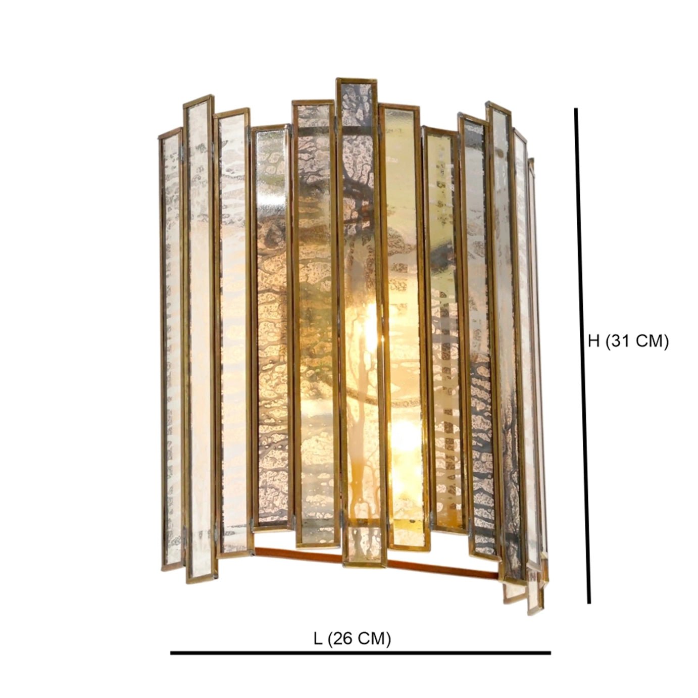 Staggered Brass Wall Lamp - Large