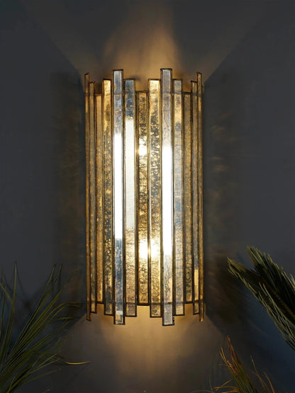 Staggered Brass Wall Lamp - Large