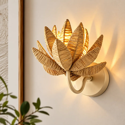 Rafia Flower Wall Lamp - ILLUMEA