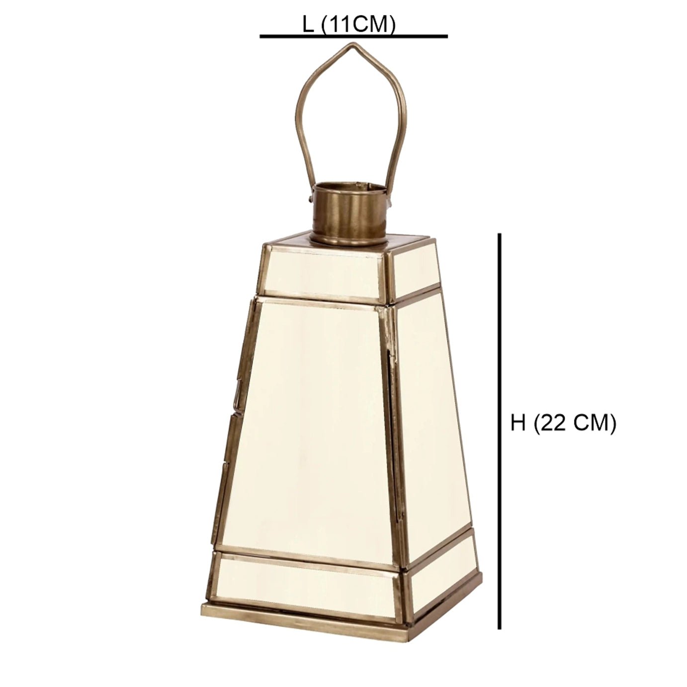 Taper Lantern White Glass - Small