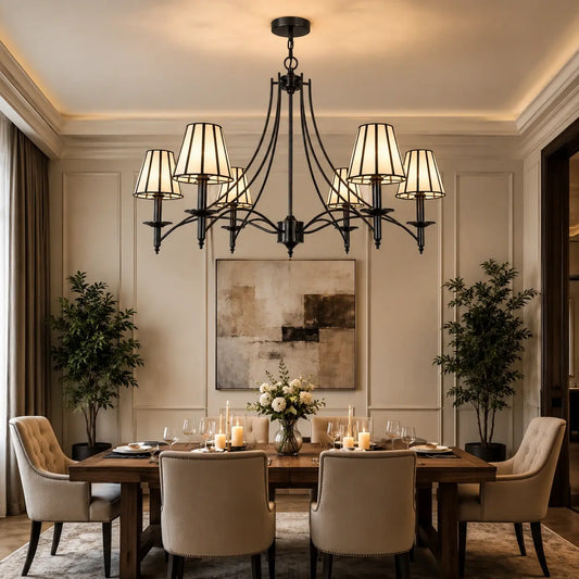 Taper Strip 6 Shade Chandelier - ILLUMEA.