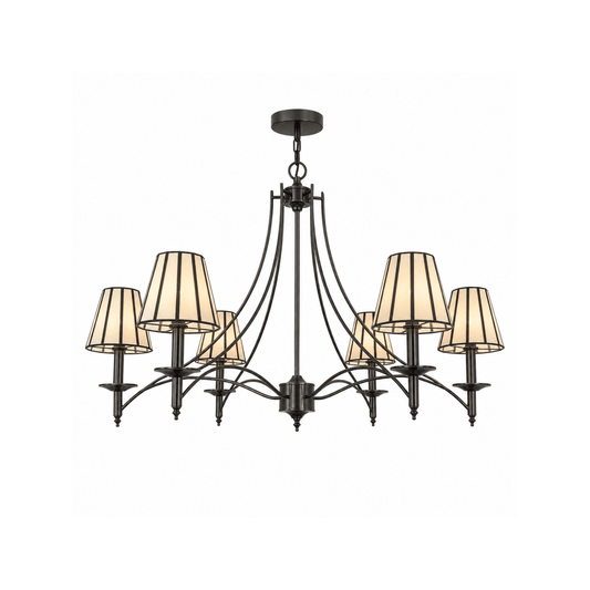Taper Strip 6 Shade Chandelier