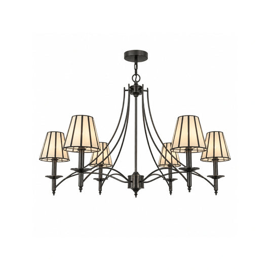 Taper Strip 6 Shade Chandelier