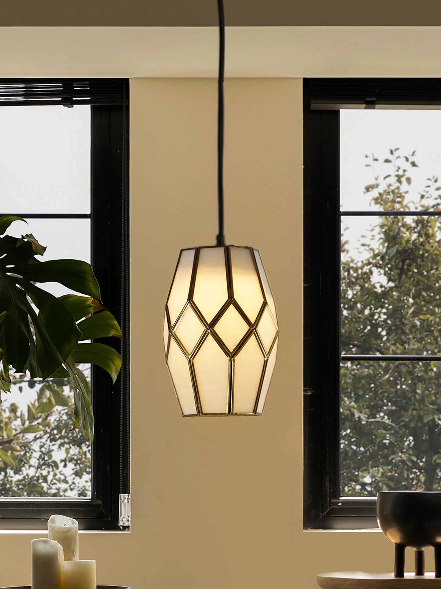White Brass Pendant Lamp