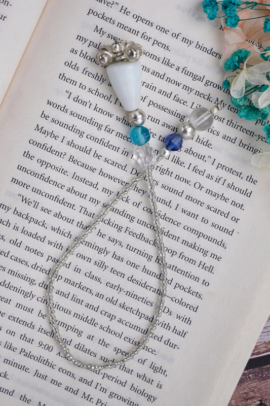 White Glass Beads Handmade Bookmark - ILLUMEABookmark
