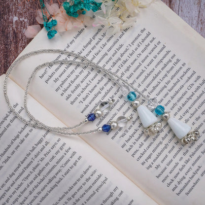 White Glass Beads Handmade Bookmark - ILLUMEABookmark
