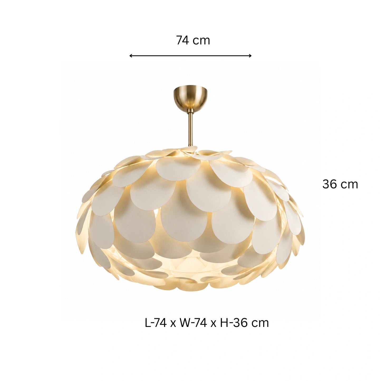 White Iron Leaf Pendant Light