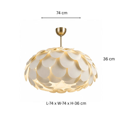 White Iron Leaf Pendant Light